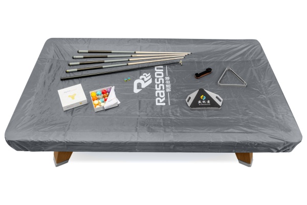 Покрывало для стола "Rasson" 9 футов (влагостойкое, серое, резинки на лузах)