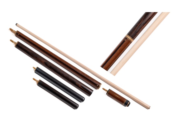 Двухсоставной бильярдный кий для русской пирамиды Константин Лохно "Supernova Master" (граб, макасар), с двумя удлинителями