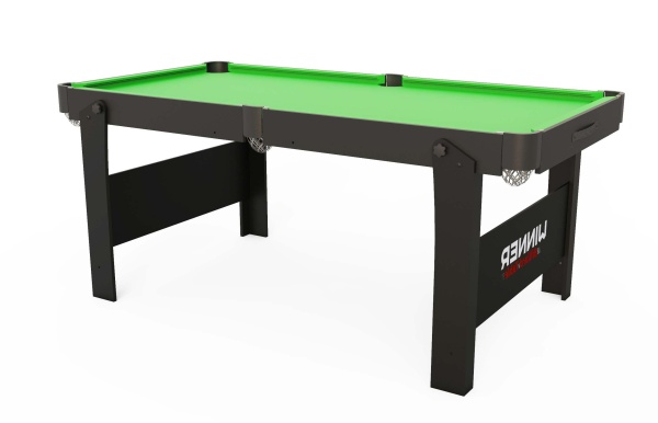 Складной бильярдный стол для пула "Hobby 2" (6 футов, черный, в комплекте с аксессуарами)