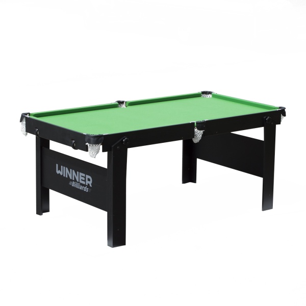 Складной бильярдный стол для пула "Hobby 2" (6 футов, черный, в комплекте с аксессуарами)