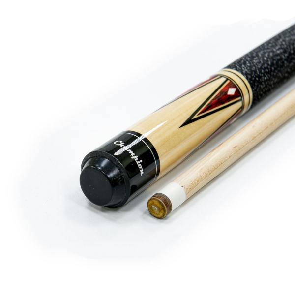 Двухсоставной бильярдный кий для пула "Classic Champion A-6" (черно-натуральный) с оплеткой ирла