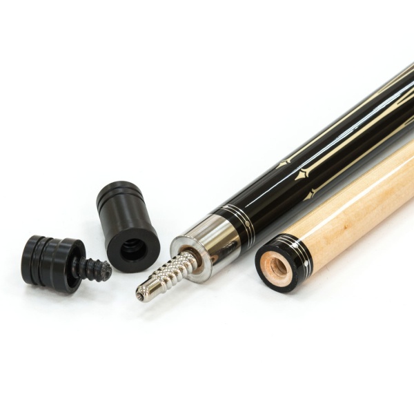 Двухсоставной бильярдный кий для пула "Classic Speed-1" (черный) с оплеткой ирландский лен