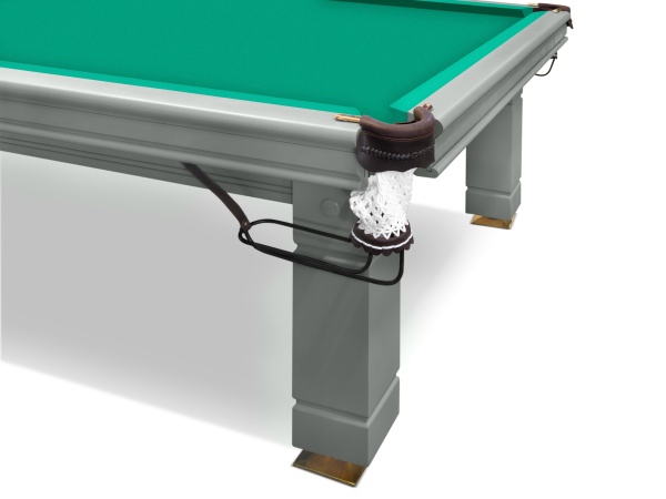 Бильярдный стол для русской пирамиды Weekend "Hardy" (12 футов, 8 ног, 45мм сланец) эмаль RAL 7003