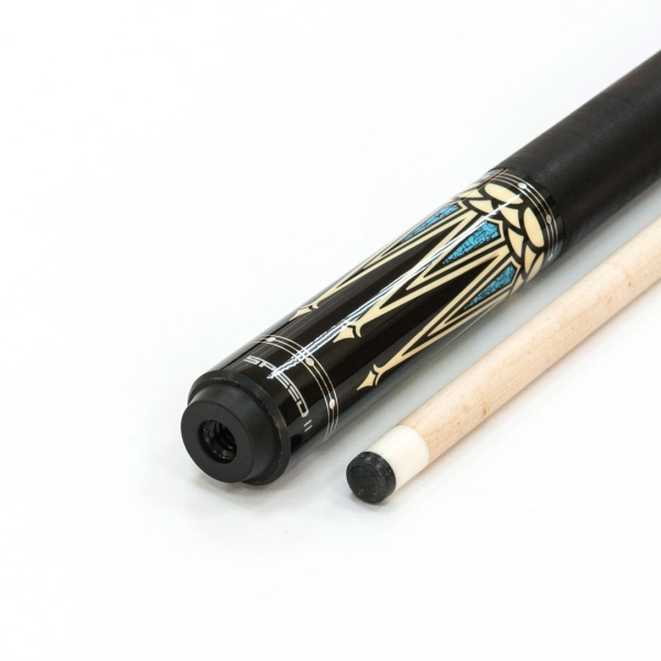 Двухсоставной бильярдный кий для пула "Classic Speed-1" (черный) с оплеткой ирландский лен