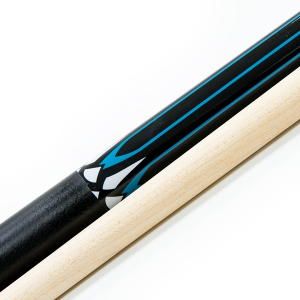 Двухсоставной бильярдный кий для пула "Classic WE-01" (черно-синий) с оплеткой искусственная кожа